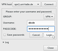 OpenConnect-Authentifizierungseinstellungen
